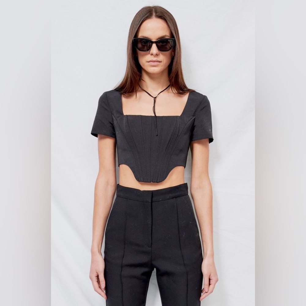 STAUD Peony Top (Size: 00) Black